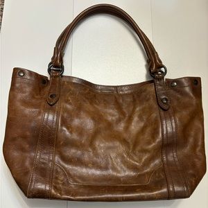 Frye Womens Tote Bag Cognac Melissa Shoulder Leather HandBag